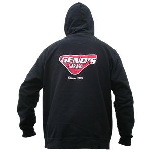 HOODIE - GENO'S GARAGE LOGO (BLACK/RED)