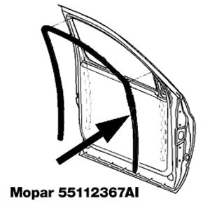 GLASS RUN CHANNEL SEAL - FRONT - DRIVER SIDE - CREW & MEGA CAB - MOPAR ('10-'26 2500/3500 & OTHERS)