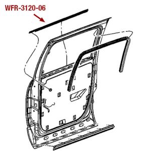 RIGHT REAR DOOR OUTER BELTLINE SEAL - MEGACAB ('06-'09 2500/3500, '06-'08 1500)