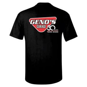 T-SHIRT - GENO'S GARAGE 30TH ANNIVERSARY LOGO - SHORT SLEEVE