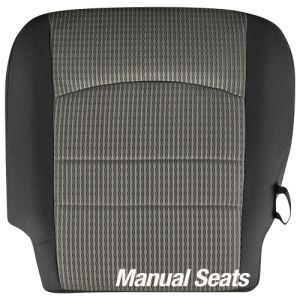 FACTORY-MATCH BOTTOM SEAT COVER (DARK SLATE W/MEDIUM GRAYSTONE INSERT) - CLOTH - W/MANUAL SEATS - DRIVER SIDE ('09-'12 1500, '10-'12 2500/3500 - NON-LARAMIE)