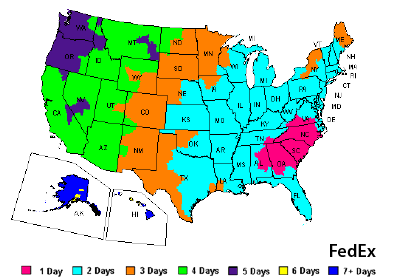 FedEx Zone Map